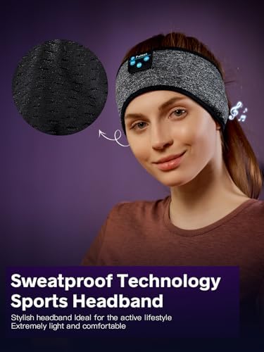 Fulext Bluetooth Sleep Headphones Headband – Ultimate Comfort for Side Sleepers, Thin HD Stereo Sound Quality – Ideal for Insomnia Relief and Travel Convenience – Perfect Gift for Men and Women – Enhanced Compatibility, Long-Lasting Battery Life for All Night Relaxation