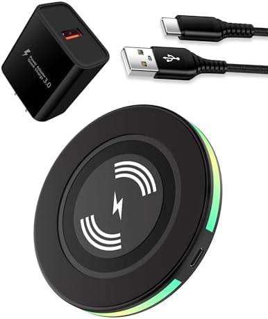 15 W Fast Wireless Charging Pad for Galaxy S24 Ultra & i Phone 16 Series – Universal Qi Charger Station with Anti-Slip Design, LED Indicator, and Sleek Portability for Efficient Power-Up