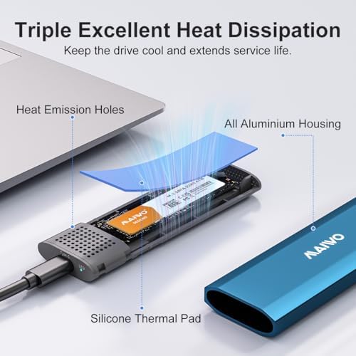Transform Your M.2 SSD into a High-Speed External Drive with the MAIWO USB 3.2 Gen1 Type-C Aluminum Enclosure – Ultimate Compatibility for B Key & B+M Key SSDs, Effortless Plug-and-Play Setup, and Superior Heat Dissipation for Optimal Performance