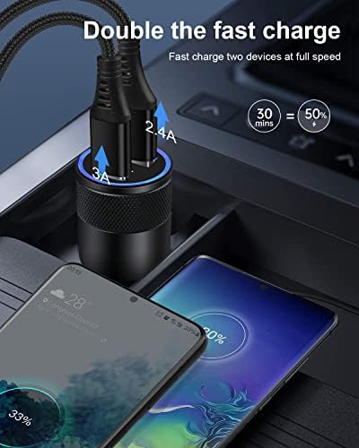Rapid Charge Solution: 20 W PD Wall Plug & 30 W Car Adapter Set with 60 W C to USB-C Cables for Samsung Galaxy A15, A14, S24, S23, S22+, S21 Ultra, Google Pixel 8, i Phone 15 Pro – Ultimate Power & Compatibility for Fast Charging on the Go
