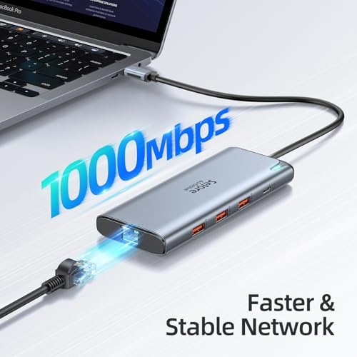 Ultimate 7-in-1 USB C Hub HDMI Adapter for Mac Book Pro & Air – High-Speed 4 K HDMI, Dual USB 3.0, SD/TF Card Reader, and 100 W Power Delivery – Compact and Durable Dongle for Seamless Connectivity with Dell XPS & Lenovo Think Pad