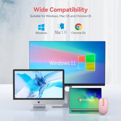 TECKNET 2.4 GHz Wireless Mouse – Ultra-Quiet & Portable Computer Companion with Adjustable DPI, USB Receiver, and Ergonomic Design for Seamless Use Across Chromebook, Laptop, PC & Mac – Enhance Productivity Effortlessly