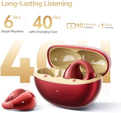 QCY Crossky C30 S Open Ear Wireless Earbuds – Ultra-Light Clip-On Design with Bluetooth 6.0, Superior LDAC Hi-Res Audio, Enhanced Deep Bass, 40-Hour Playtime, Quick Charge, and IPX5 Waterproof Rating for Active Lifestyles – Ideal for Sports and Outdoor Adventures