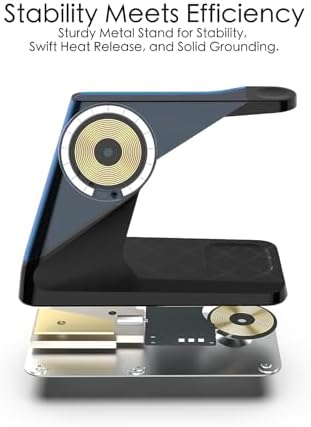 All-in-One Wireless Charging Hub for Apple Devices – Fast Mag-Safe Charger Stand for i Phone 16/15/14/13/12 Series, Air Pods & Apple Watch – Streamlined Design for Home & Office Efficiency