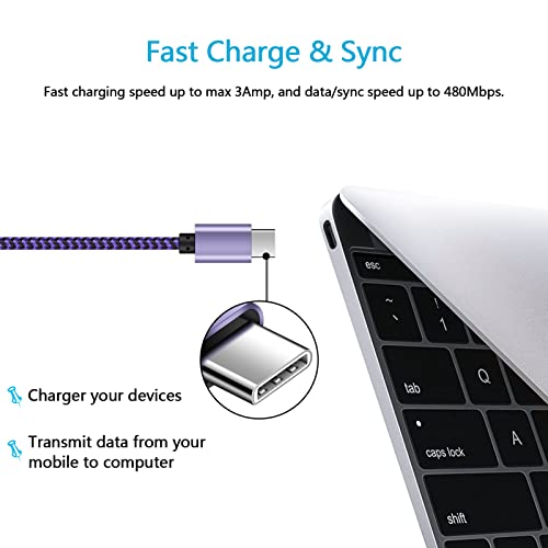 6 ft Fast Charging USB A to Type C Cable – 5 Pack for Samsung Galaxy S24, A55, A35, Z Fold5/4/3 – Durable and Versatile Charger Cord with Enhanced Compatibility for Everyday Use
