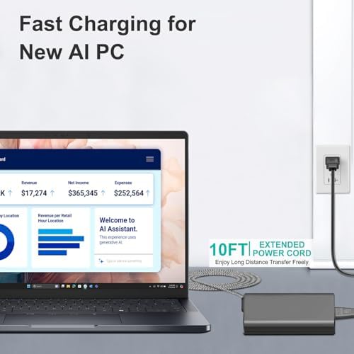 65 W USB-C PD3.0 Fast Charging Adapter: Ultimate Power Solution for Dell Pro and HP Elite Book Series – Compact Design, Enhanced Safety Features, and Universal Compatibility for All Your Devices – Ideal Travel Charger with Efficient Energy Use and Extended Lifespan