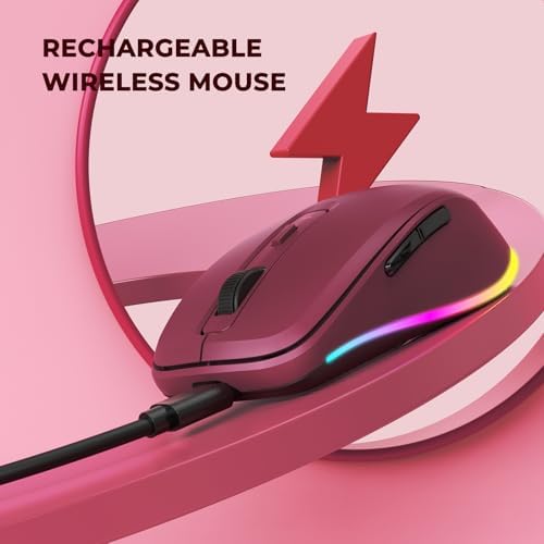 PEIOUS Rechargeable Wireless Mouse with LED – Innovative Jiggler Technology to Keep Your Computer Awake – Sleek Black Design for Optimal Comfort and Productivity
