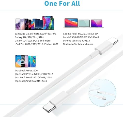 Fast Charging 3-Pack USB C to USB C Cable – 60 W Power Delivery for i Phone 16/15, i Pad Pro, and Samsung S23/22 – Durable 3-Foot Length for Home, Office, and Travel – Essential Tech Accessory for Speed and Reliability