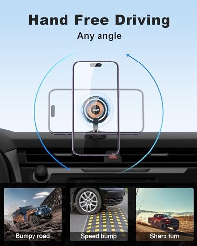 Revolutionary ZBF Magnetic Smartphone Holder for Cars – 360° Rotating Dashboard & Windshield Mount for Enhanced Hands-Free Navigation – Secure Magnetic Grip Ideal for i Phone 16/15/14/13 Pro Max and All Smartphones – Effortless Installation & Sleek Design for Ultimate Driving Convenience