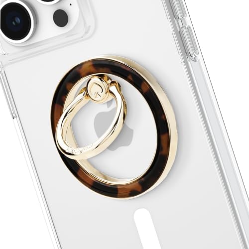 Transform Your Mobile Experience with the kate spade new york Tortoiseshell Magnetic Phone Ring Grip & Stand – Stylish, Removable & Mag Safe Compatible for Ultimate Convenience and Secure Handling