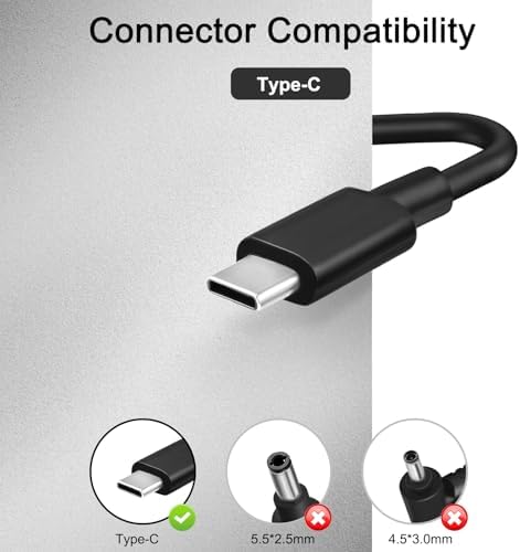 High-Performance 65 W USB-C Charger for Dell Latitude, XPS, Inspiron, and Chromebook – Fast Charging AC Adapter with Universal Compatibility – Optimized for Enhanced Efficiency and Robust Design – Supports Multiple Output Options for Diverse Devices – Ideal for Models 5450, 7350, 9450, 7650, 7640 – Upgrade Your Charging Game with Rapid Power Delivery – Input: AC 100-240 V, Output: 20 V/3.25 A, 15 V/3 A, 12 V/3 A, 9 V/3 A, 5 V/3 A – Durable and Reliable Construction for Long-Term Use – Perfect Accessory for Home, Office, and On-the-Go Professionals – Stay Powered and Productive with This Essential USB-C Charger – Maximize Device Performance with Top-Notch Charging Solutions for Laptops, Tablets, and Smartphones