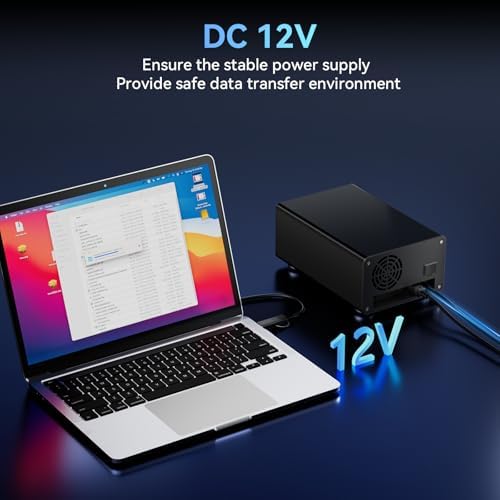 Sleek Aluminum Dual Bay Hard Drive Enclosure with Cooling Fan for 2.5”/3.5” SATA HDD/SSD – Tool-Free USB A/C 3.0 External Storage, Hot-Swappable, Daisy Chain Expansion – Ultimate Data Solution for Professionals and Casual Users