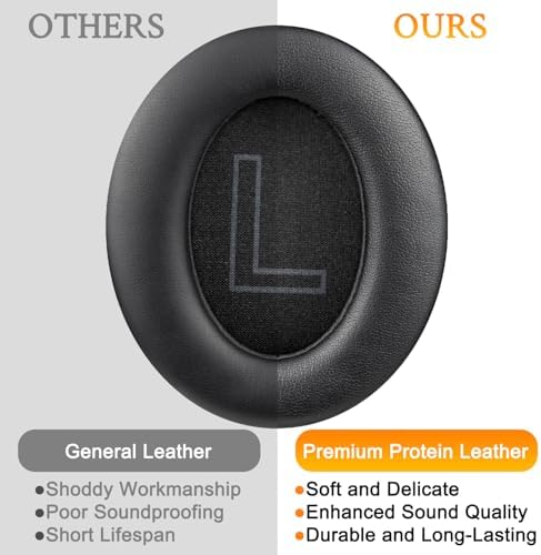 Transform Your Anker Soundcore Q11 i Experience: SOULWIT Premium Replacement Earpads with Soft Protein Leather and High-Density Memory Foam for Ultimate Comfort and Enhanced Sound Quality – Easy Installation, Sleek Black Design for Audiophiles