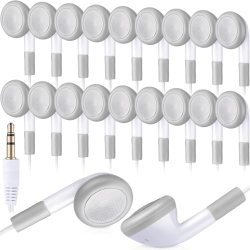 Kanayu 100 Bulk Kids Earbuds Pack – Individually Bagged Headphones for Classroom Learning and Entertainment – Lightweight, Durable Design with Enhanced Device Compatibility for Effortless Distribution (Black, Style 1)