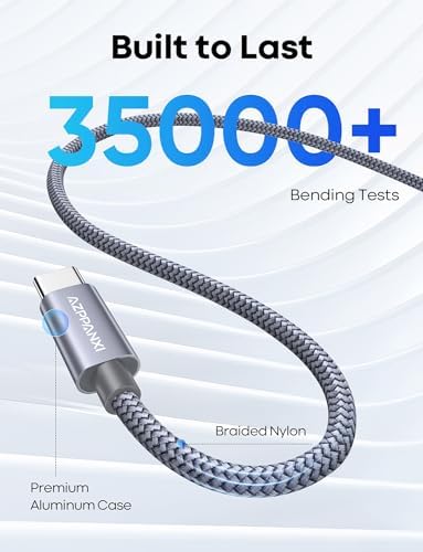 Elevate Your Charging Game with Our 20 Ft USB C Cable – Fast Charging & Data Sync for i Phone 15 Pro Max, Samsung Galaxy & More – Sturdy Double Braided Nylon Design for Ultimate Durability – Perfect for Home, Office, and Travel Needs