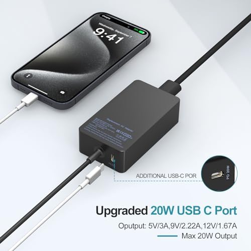 High-Performance 65 W USB-C Laptop Charger for Dell XPS, Latitude, and Inspiron Series – Rapid Charging Power Supply for Enhanced Compatibility and Safety Features