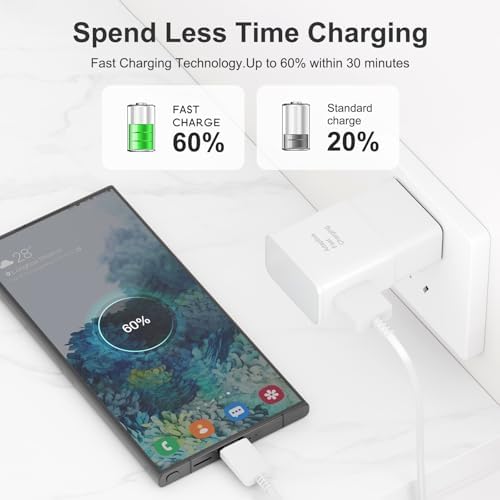 Samsung Adaptive Fast Charging USB Wall Charger Adapter – Dual Pack for Galaxy S25 Series, Note 5/8/9/10, Quick Charge Technology – Efficient Travel Plug for Android Devices and Enhanced Compatibility