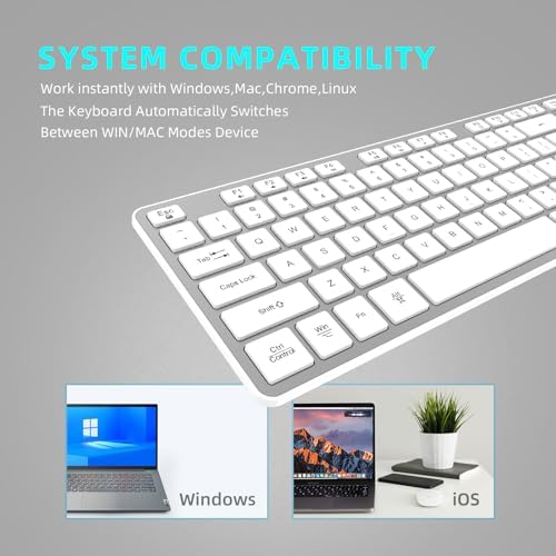 Experience Ultimate Comfort with the BFRIENDit Ultra-Quiet Wireless Keyboard – Sleek 2.4 GHz Connection for Mac & Windows, Slim Chocolate Key Design for Effortless Typing and Enhanced Productivity, Perfect for Home, Office, and Smart TV Use – Effortless Connectivity Meets Stylish Functionality