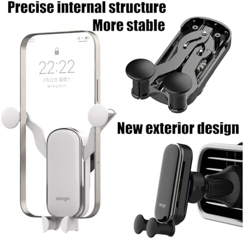Ultimate Hands-Free Car Phone Holder with Metal Hook Clip – Universal Air Vent Mount for i Phone & Android Smartphones, 360-Degree Rotation, Sleek Black Design for Safe Navigation and Calls, Essential Driving Accessory