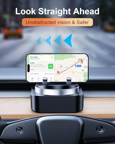 Revolutionary 360° Swivel Tesla Phone Mount for Model Y & Model 3 – Premium Dashboard Smartphone Holder Enhancing Safety and Convenience with Dual Functionality as Sunglasses Organizer – Compatible with i Phone, Samsung, Google – Tool-Free Installation for Effortless Use