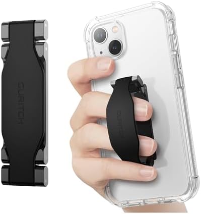 SURITCH 2-in-1 Silicone Phone Grip and Kickstand Holder – Universal Finger Loop Strap for Superior Stability and Comfort, Compatible with i Phone, Samsung, and Most Cases, 3.15″ Black – Premium Drop Protection and Effortless Hands-Free Viewing Solution