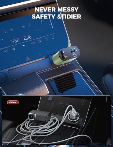 Introducing the SUPERONE 4-in-1 Retractable Fast Car Charger: Ultimate On-the-Go Charging Solution for i Phone, Galaxy & Pixel Devices – Featuring 2.6 ft Tangle-Free Cord, Enhanced USB C & Apple Compatibility, and Sleek Design for Effortless Portability. Experience lightning-fast charging to keep your devices powered during road trips or daily commutes, ensuring you’re always connected. This innovative retractable charger is engineered for maximum efficiency, accommodating a wide range of smartphones including i Phone 16, 15/15 Pro Max, 14, 13, 12, 11 and popular Galaxy and Pixel models. With its compact construction and high-quality materials, this charger not only enhances your charging experience but also withstands everyday wear and tear. Elevate your mobile charging with the SUPERONE car charger – where convenience meets cutting-edge technology for busy professionals and families on the move.
