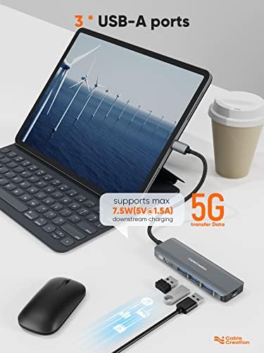 Unlock Ultimate Connectivity with the 7-in-1 USB C Hub 4 K 60 Hz | Cable Creation Multiport Adapter for Seamless 1 Gbps Ethernet, Stunning HDMI Display, Dual USB 3.0 Ports, 100 W PD Charging & SD/TF Card Support – Perfect for Mac Book Pro, i Pad Pro & Steam Deck Users!