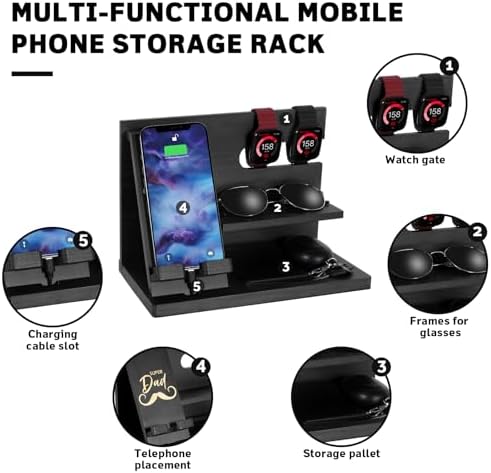 Premium 3-in-1 Wooden Charging Stand for i Phone 16/15/14/13/12 & Apple Watch – Ultimate Nightstand Organizer for Men – Ideal Gift for Dad, Husband, Boyfriend, or Son – Enhanced Speed & Compatibility with Air Pods – Perfect for Father’s Day, Anniversaries & Holidays – Stylish & Functional i Phone Charger Station for All Apple Devices – A Must-Have Tech Accessory for the Modern Man – Elevate Your Gifting with This Unique Natural Wood Design – Effortlessly Charge Your i Phone, Apple Watch, and Air Pods in One Sleek Station – Standby Mode Convenience Meets Aesthetic Appeal – Perfect for Home or Office Use – Impress Your Loved Ones with a Thoughtful and Practical Gift that Combines Style and Utility – The Go-To Choice for Apple Enthusiasts Seeking Quality & Performance in Charging Solutions.
