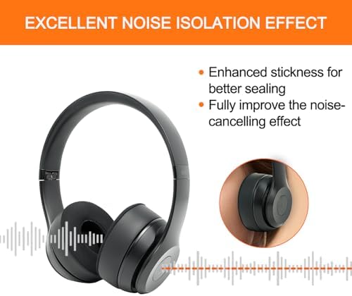Upgrade Your Beats Solo 2 & 3 Experience with GVOEARS Premium Thicker Memory Foam Ear Pads – Exceptional Comfort & Noise Isolation, Durable 3 M Adhesive for Secure Fit, Stylish Grey Cushions for Enhanced Audio Performance and Long-Lasting Use – Perfect Headphone Accessories for Wireless & Wired Models