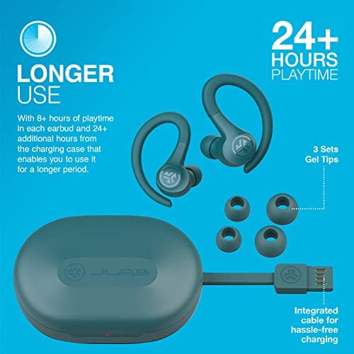 JLab Go Sport+ Wireless Workout Earbuds – Unrivaled 35+ Hour Bluetooth Battery Life, C3 Clear Calling Technology for Distinct Conversations, and Secure Earhook Design for Unyielding Stability During Workouts – Elevate Your Sound Experience with 3 Adjustable EQ Settings and Broad Device Compatibility in Sleek Graphite Finish