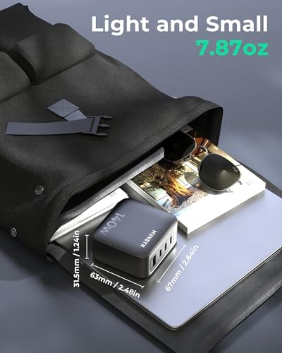 MUNBYN Next Tech CR14 140 W USB C Ga N Wall Charger – Ultra-Compact 4-Port Fast Charging Solution for Universal Device Compatibility, Ideal for Travel and Home Use, Enhanced Safety Features Included