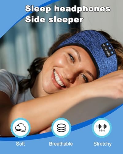 Revolutionary Wireless Sleep Headband with HD Sound: Ultimate Comfort Bluetooth Earphones for Relaxation, Fitness, and Travel – Sweat-Resistant Eye Mask for Active Lifestyles and All-Night Use