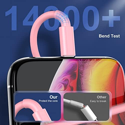 3 Pack 10 FT Apple MFi Certified Lightning to USB Charging Cables for i Phone 12/11/10/X/XR/8 – Fast, Durable, and Flexible Charging Solution for Enhanced Device Usability and Performance