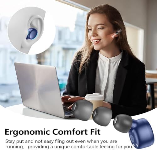 Kurdene Bluetooth 5.3 Wireless Earbuds – Featherweight Sports Earphones Delivering Rich Deep Bass and Crystal-Clear Call Clarity – Chic Light Blue In-Ear Headphones for Ultimate Comfort During Workouts and Daily Activities