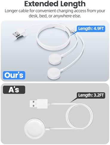 Revolutionary Dual Magnetic Charger for Apple Watch & i Phone | 4.9 ft Portable USB Travel Cable for Effortless Charging | Compatible with Apple Watch Series Ultra/9/8/7/6 | Essential Accessory for Seamless On-the-Go Power Solutions | Lightweight & Versatile Design for Everyday Convenience