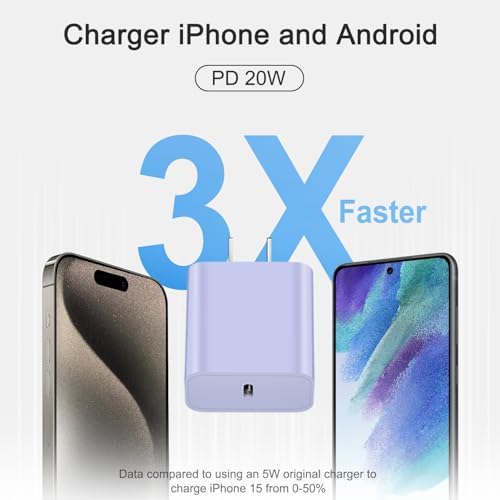 i Phone 16 Fast Charging Pack: 3 USB-C Blocks & 3 Durable 6 FT Cables for Ultimate Compatibility with i Phone 15, i Pad Pro, and Air Pods – Compact, Portable, and Reliable Power Solution for On-the-Go Users