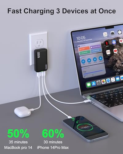 Sleek Light Blue 30 W Dual-Port USB Wall Charger – Ultra-Fast Charging for i Pad Pro, i Phone 12/14/15 & Galaxy S22 – Compact & Travel-Friendly Design with Advanced Safety Features for Effortless Connectivity