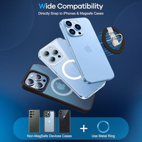 Enhance Your Mobile Experience with the Blue Magnetic Phone Ring Holder for Mag Safe – Premium Ergonomic Grip and Versatile Stand for i Phones and Smart Devices – Stylish, Durable, and Easy-to-Clean Accessory for Everyday Use and Hands-Free Convenience