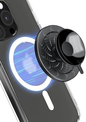 PROfezzion Magnetic Phone Mount with Strong Suction Cup – Ultimate Hands-Free Holder for Mag Safe Cases, Perfect for Selfies, Video Calls & Fitness Routines – Compatible with i Phone & Android for Enhanced Stability and Versatility