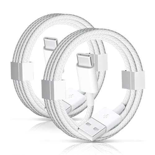 Ultra-Durable 10 ft USB A to USB C Cable Set – Fast Charging & High-Speed Data Transfer for i Phone 16, Air Pods Pro, i Pad, and Mac Book – Tangle-Free Design for Home and Office – Enhanced Car Play Compatibility for Travel Convenience