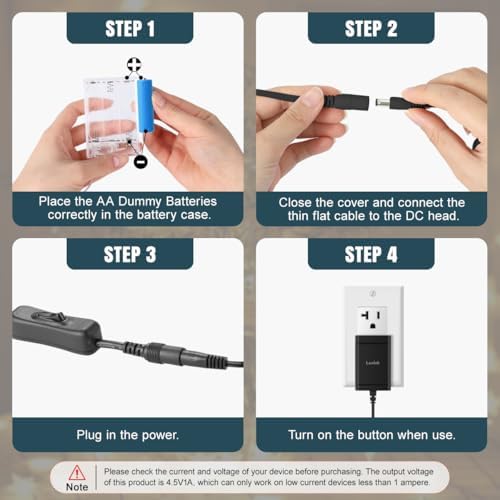 Lenink Smart AC Power Supply Adapter Kit – Effortless AA Battery Replacement with On/Off Switch for Sustainable Energy Solutions and Cost Efficiency in Battery-Operated Devices