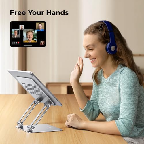 UGREEN Premium Adjustable Aluminum Tablet Stand Holder – Dynamic Multi-Angle Desk Accessory for i Pad Pro, Air, Mini, and Smartphones – Dual Rod Engineering for Unmatched Stability – Perfect for Home Office and Enhanced Productivity – Transform Your Viewing and Work Experience