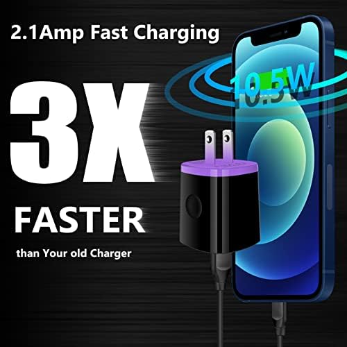 Dual Port 2.1 A Fast Charging USB Wall Adapter – Compact i Phone & Universal Phone Charger for i Phone 16, 15, 14, 13, 12, 11 Pro Max, XR, XS, X, 8, 7, i Pad, Samsung, Android & Kindle – Lightweight Travel Essential with Enhanced Compatibility and Safety Features