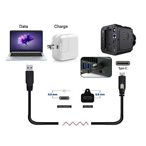 High-Speed 8 M USB 3.0 to USB C Locking Connector Data Cable for Industrial Cameras – Enhanced Signal Integrity with Repeater Chipset for Reliable Connectivity and Optimal Performance