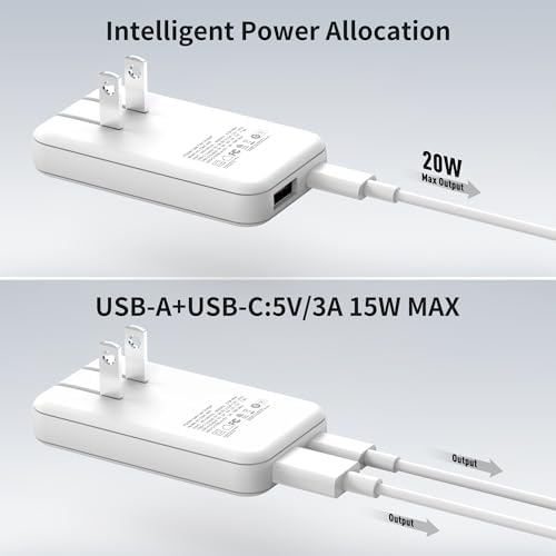 Ultra-Slim 35 W Dual-Port USB-C Power Adapter – PD 3.0 & QC 3.0 Compatible Fast Charger for i Phone 15 Pro, Samsung Galaxy S24/S23 Series, Pixel 8 Pro & More – Travel-Ready Design for Rapid Charging at Home or Office