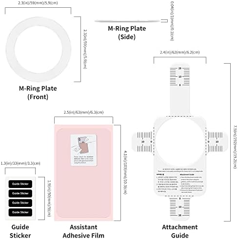 Sinjimoru for MagSafe Sticker, Magnetic Ring for Phone Case, Adaptor for MagSafe Magnet, 1000g Magnet Strength, Wireless Charging, M-Plate Black – Enhanced Compatibility and Speed