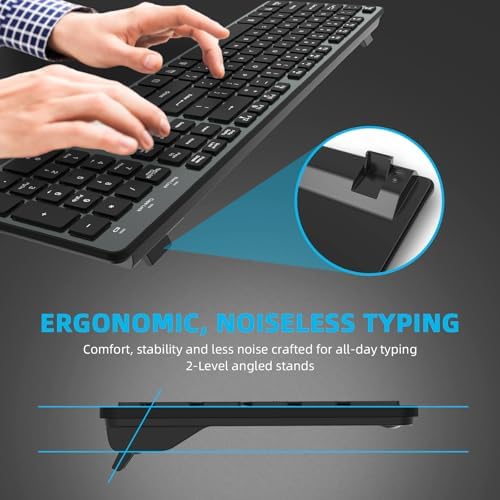 Experience Ultimate Comfort with the BFRIENDit Ultra-Quiet Wireless Keyboard – Sleek 2.4 GHz Connection for Mac & Windows, Slim Chocolate Key Design for Effortless Typing and Enhanced Productivity, Perfect for Home, Office, and Smart TV Use – Effortless Connectivity Meets Stylish Functionality