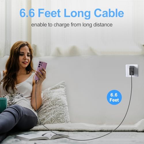 Unleash Rapid Power: 2-Pack 25 W USB-C Super Fast Charger for Samsung Galaxy A Series & S Series, Includes Dual 6.6 ft Type-C Cables – PD Technology for Optimal Device Compatibility, Ideal for Home & Travel Charging Solutions