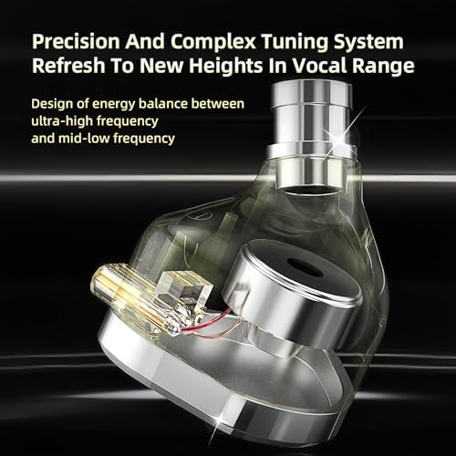 QKZ ODING Wired Earbuds – Superior Hi-Fi Dual Magnetic Coil Earphones with Custom Sound Profiles for Immersive Deep Bass, Ergonomic Fit for Maximum Comfort, Exceptional Noise Isolation, Ultra-Lightweight Design Ideal for Gamers & Music Aficionados, Versatile Device Compatibility in Elegant Silver Finish