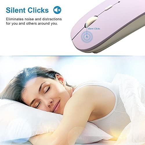 Sleek Rechargeable Bluetooth Mouse – Ultra-Quiet Wireless Mice for Laptops, Mac Books, i Pads, and Android PCs – Ergonomic Design for Comfort and Versatility – Compatible with Windows and Linux – Perfect for Work and Study